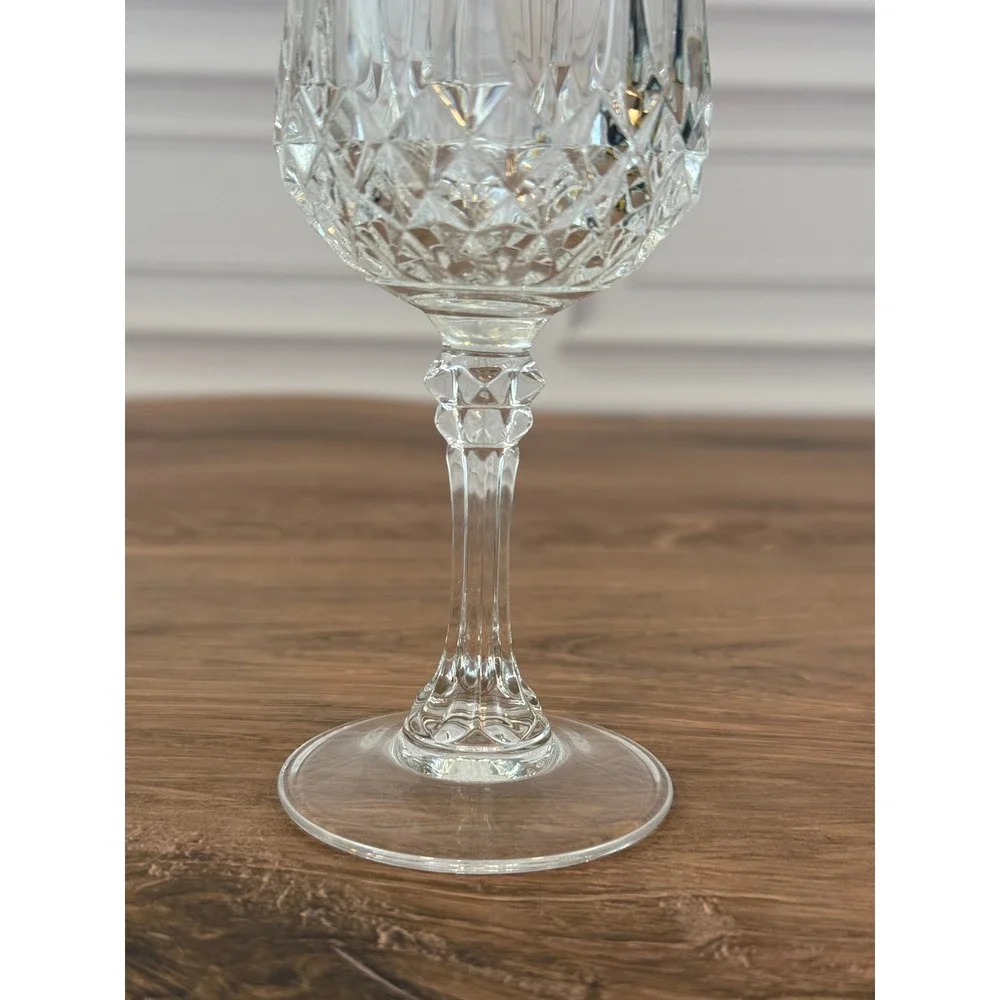 VTG Set of 3 Cristal D'arques Verres a Pied Longchamp No 5 Crystal Stemglasses‎